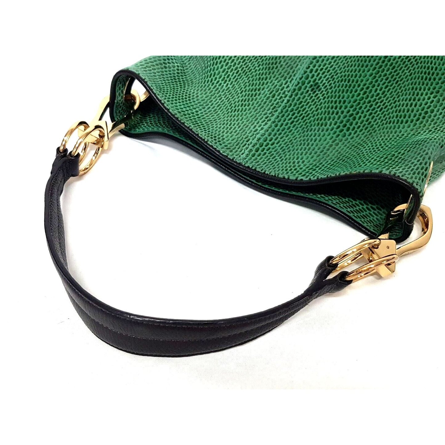 Jean- Pierre Klifa green lizard XL hobo w gold accents