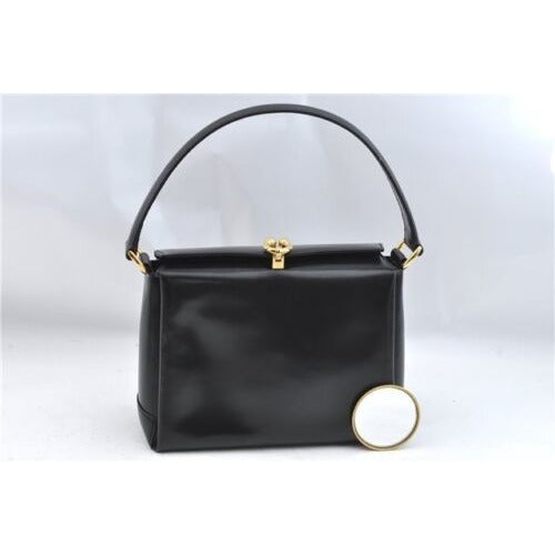 Tom Ford Gucci black leather Bamboo line two-way Kelly style bag