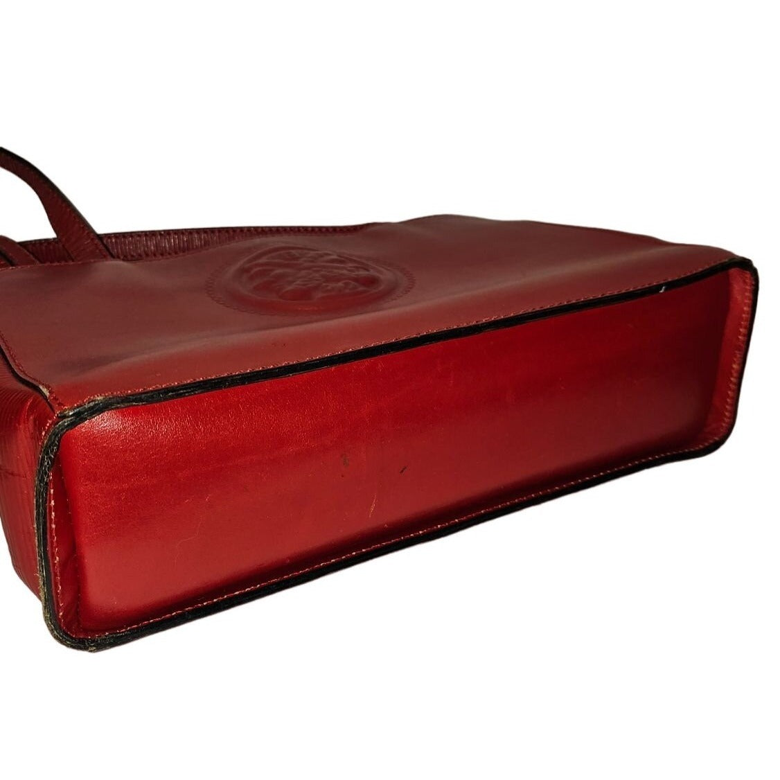 Fendi red leather Janus head satchel
