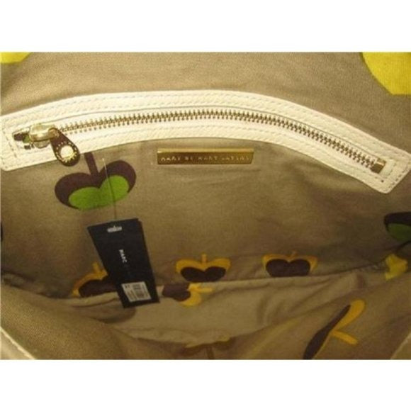 Marc Jacobs, NWT, ivory patent leather and gold, large, satchel, shoulder purse