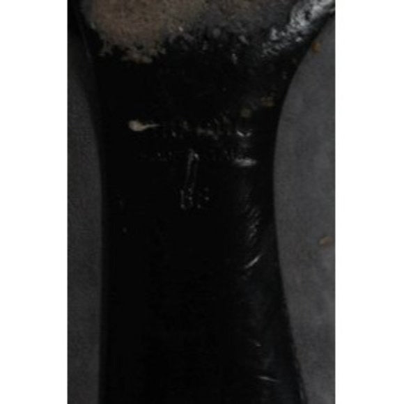 Miu Miu, RETRO, Size 8, Grey Suede, Kitten Heels w Black Fabric Knot