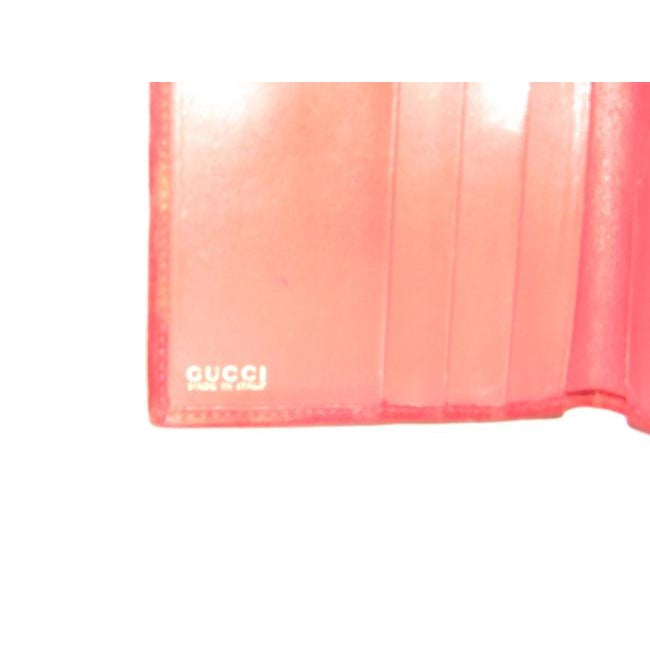 Vintage Gucci Red Suede & Leather Wallet With Gold Horse-bit