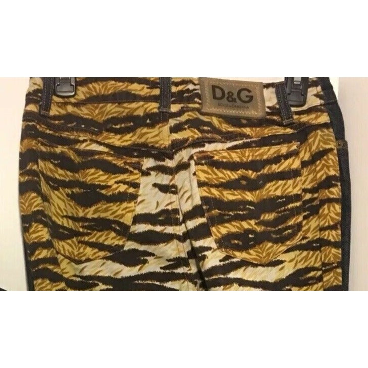 Dolce & Gabbana dark rinse denim & leopard print JEANS