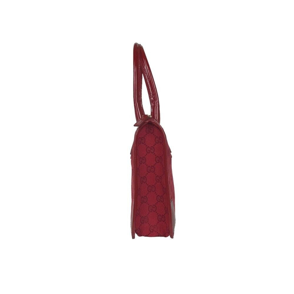 Gucci 1990's red Guccissima print Tom Ford leather satchel