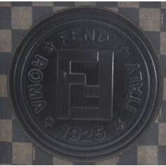 Vintage, Fendi, Roma 1925, checkerboard print in shades of brown coated canvas & brown leather, cross body, tote, or back pack