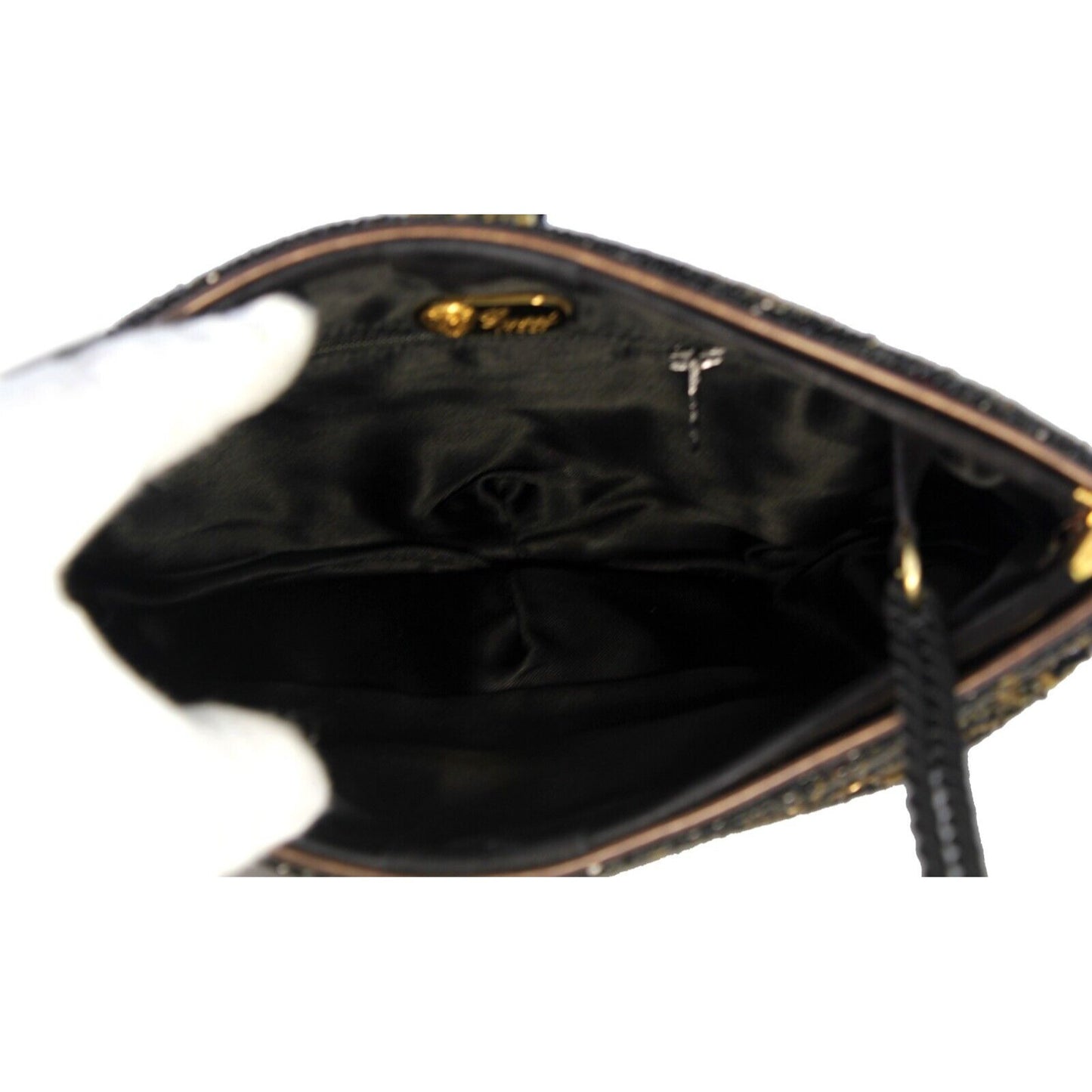 Gucci beaded black silk/satin pouch style cross body