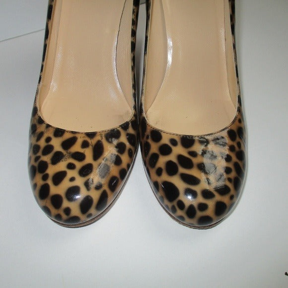 Kate Spade - Fun! Patent Animal Print Almond Toe Pumps