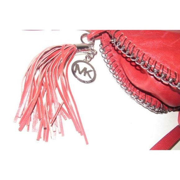 Michael Kors Circular Red Leather Crossbody