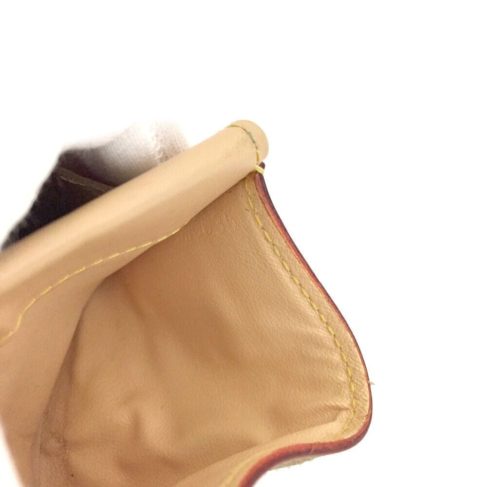 Vintage Louis Vuitton petite wallet with multi color logo print on white leather & lots of card slots