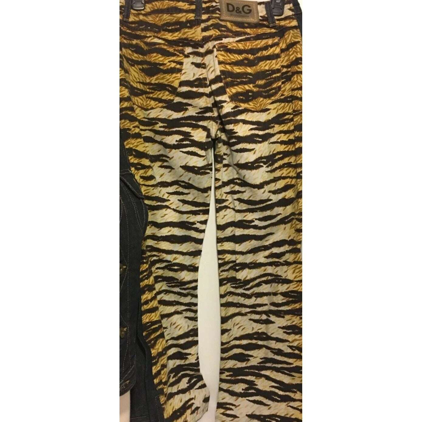 Dolce & Gabbana dark rinse denim & leopard print JEANS