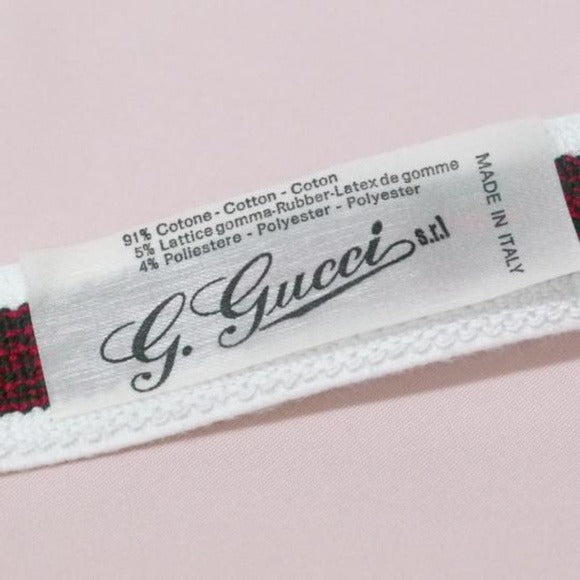 Gucci NOS White Terry Cloth Belt w Red Green Enamel