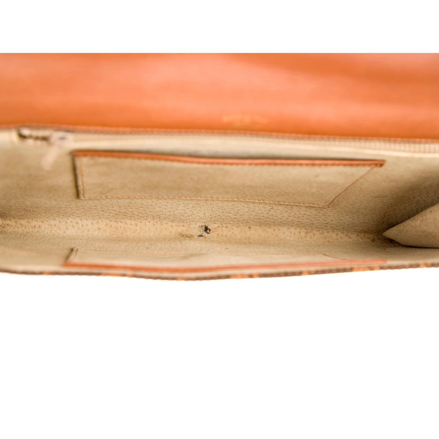 GUCCI early brown logo print XL asymmetrical envelope top clutch