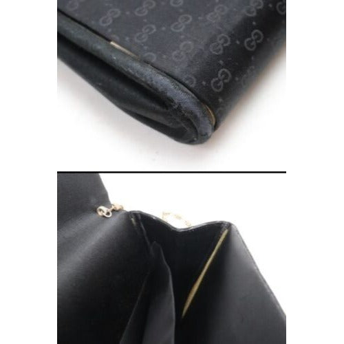 Gucci, black micro Guccissima print silk velvet over leather, two-way style bag with a removable unique link gold chain strap