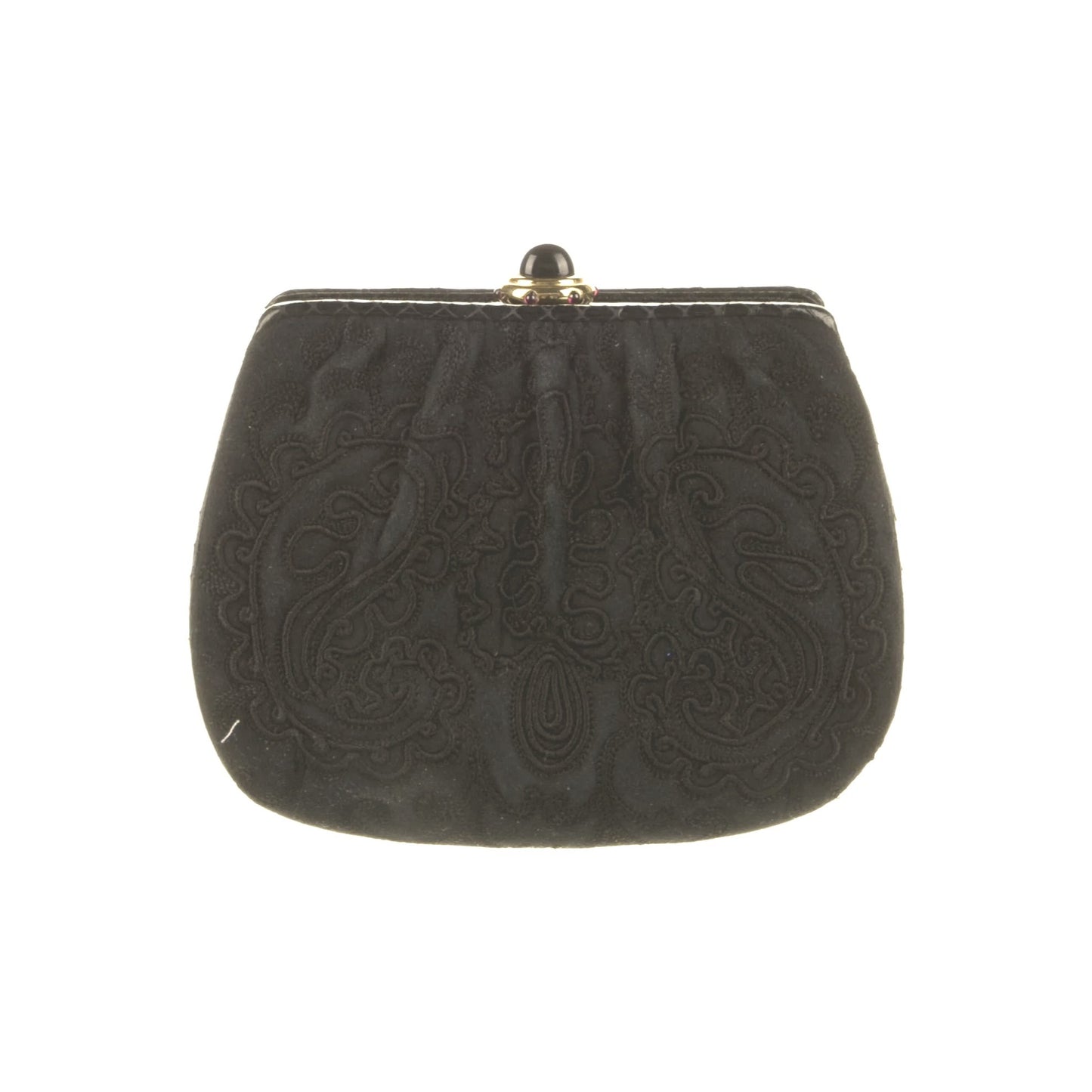 Judith Leiber, snakeskin & suede 2way evening bag w amethyst