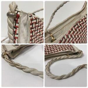 Gucci red white & blue intrecciatio leather XL hobo