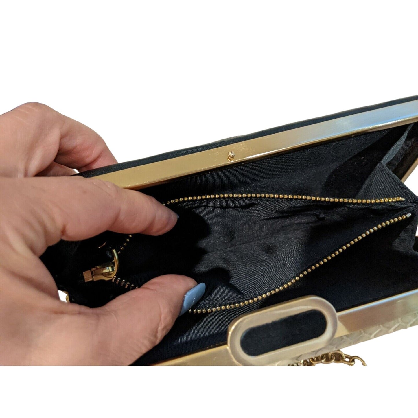 DVF eel & python double-sided two-way clutch w mod print