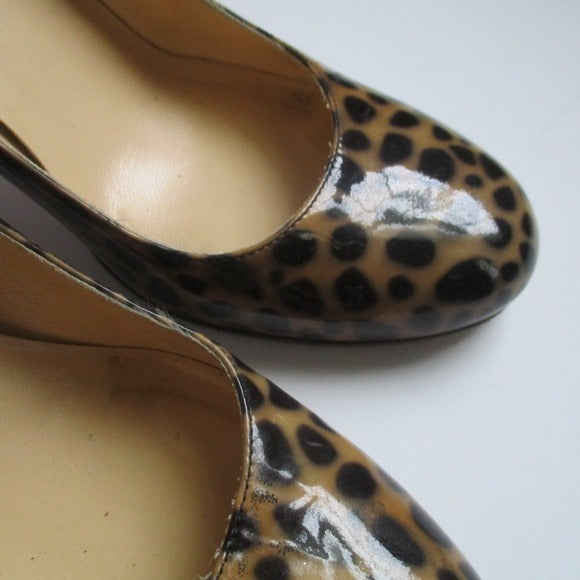Kate Spade - Fun! Patent Animal Print Almond Toe Pumps