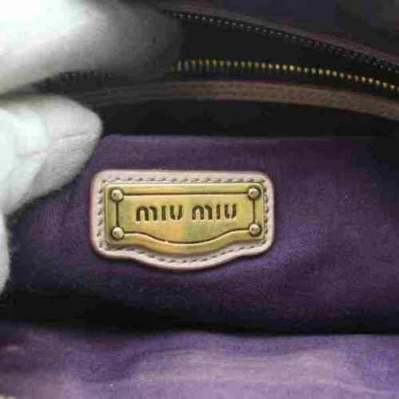 Miu Miu Vitello Lux Crystal Heart Pink Leather Two Way Satchel Cross Body Bag
