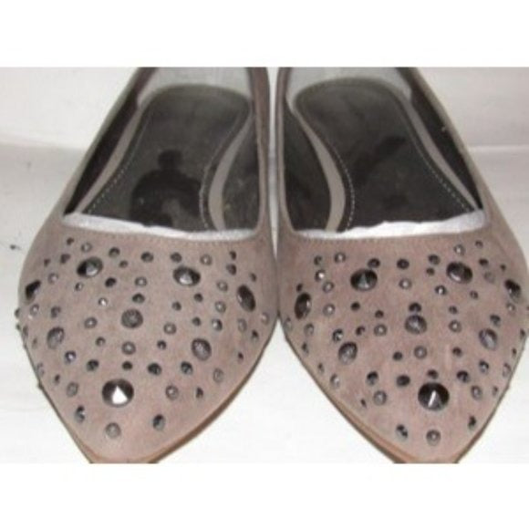 Bandolino DAIMEE Taupe Suede Studded Flats