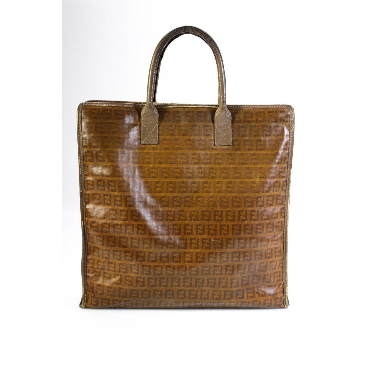 Fendi vintage brown Zucchino print tote