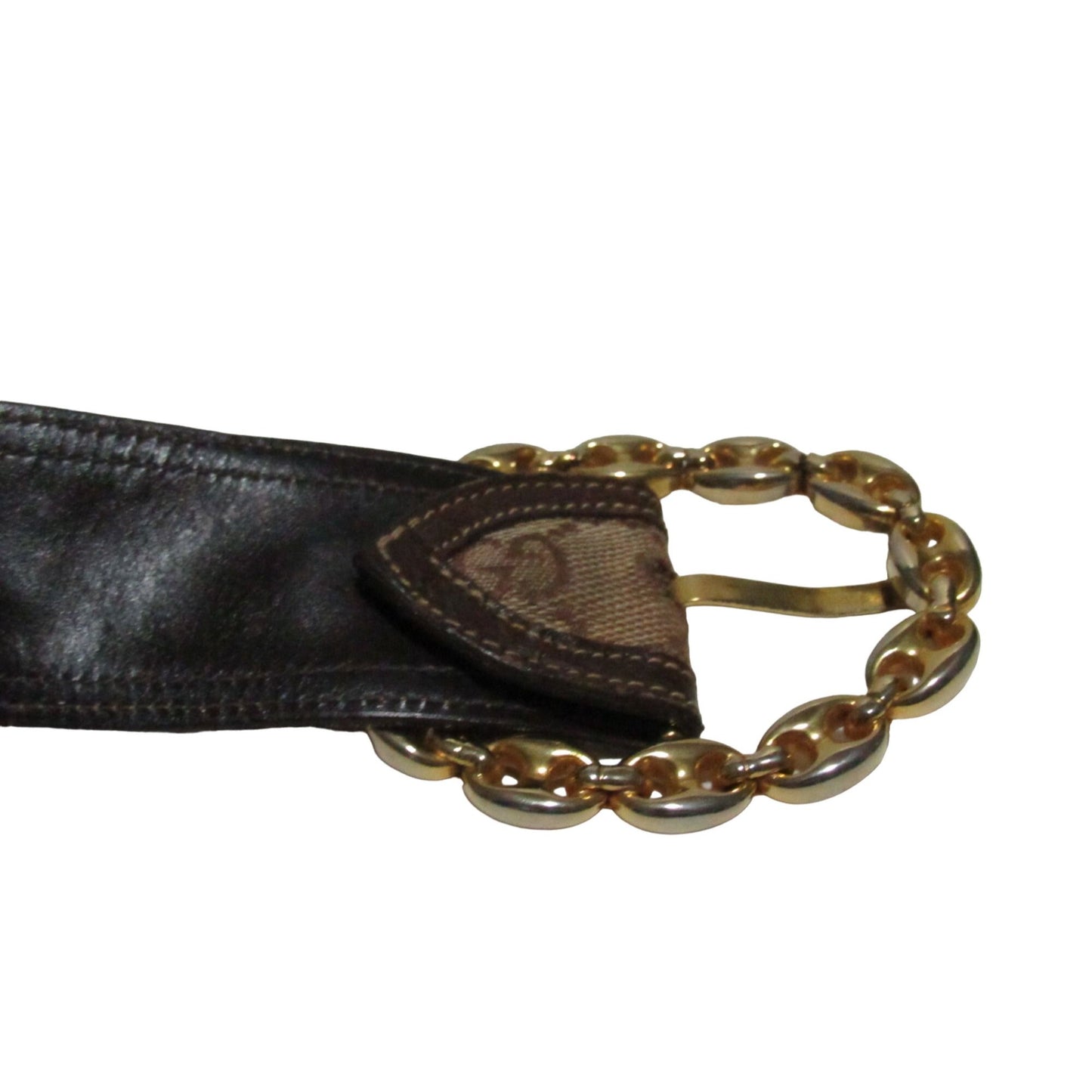 Early brown Guccissima leather belt w a gold Gucci link buckle
