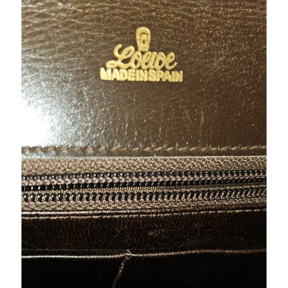 Loewe mahogany leather asymmetrical XL clutch