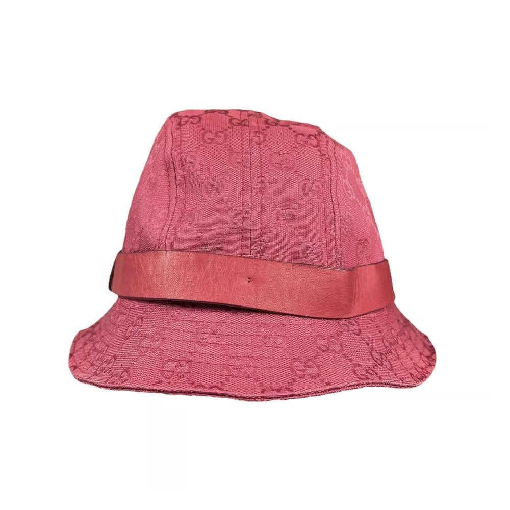 Gucci fuchsia pink Guccissima print Traditional Web Fedora