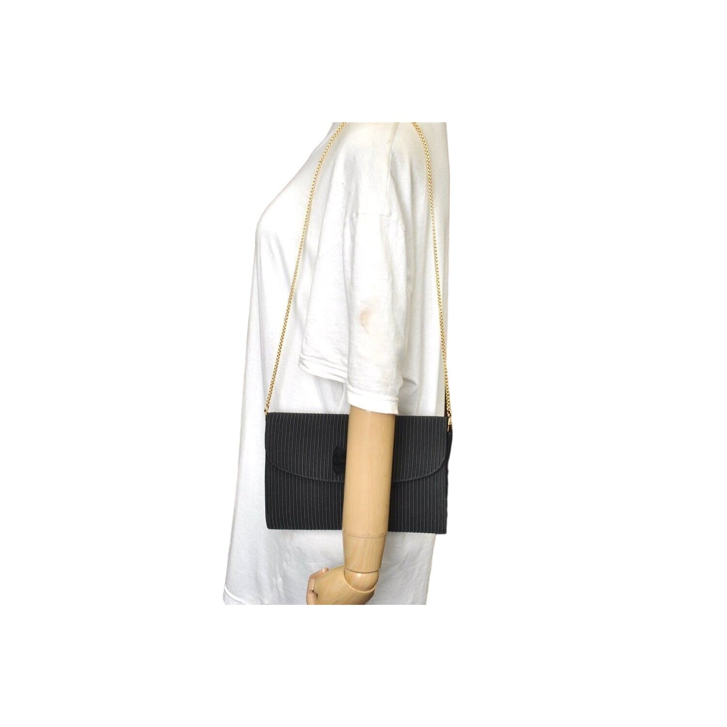 Vintage, one of a kind, Gucci, black silk & velvet over leather, two-way style- clutch or cross body bag with an Art Deco style & velvet bow