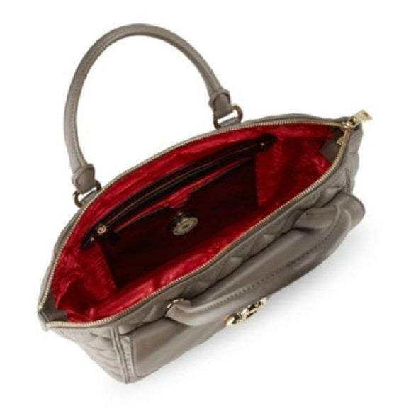 Moschino Grey Quilted Faux Leather 2-way Satchel
