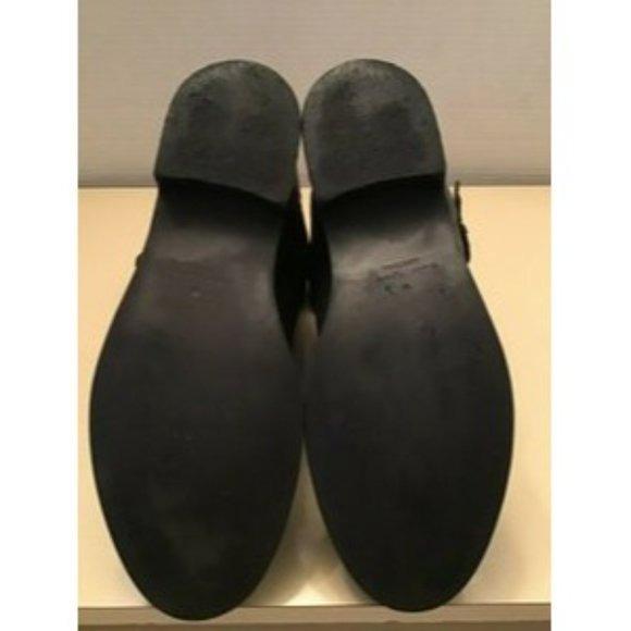 Kate Spade 'Sabina', size 8, black leather biker style ankle boots with pull on closure