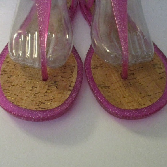 Kate Spade - Adorable Pink Jelly Glitter Thong Sandals