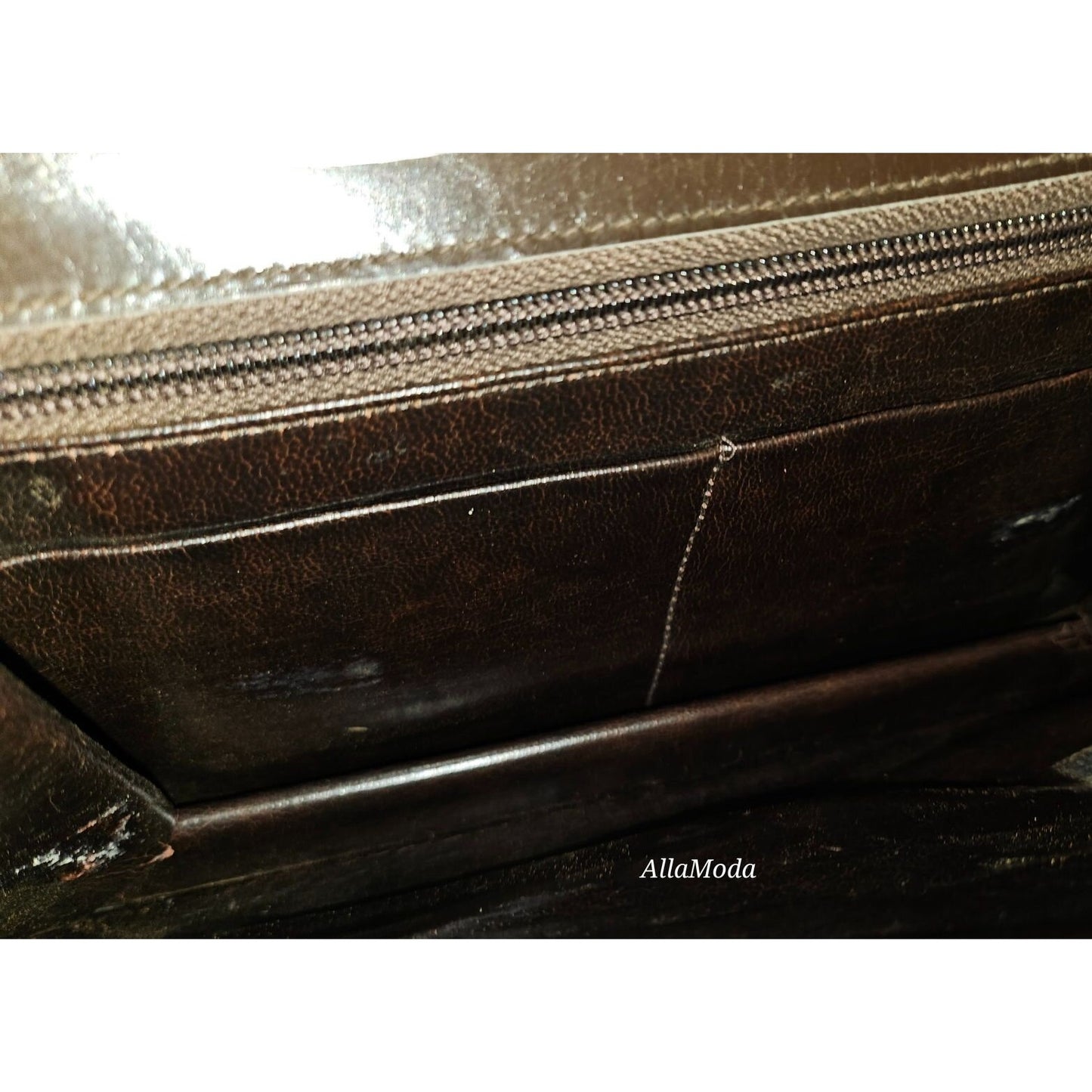 Loewe mahogany leather asymmetrical XL clutch