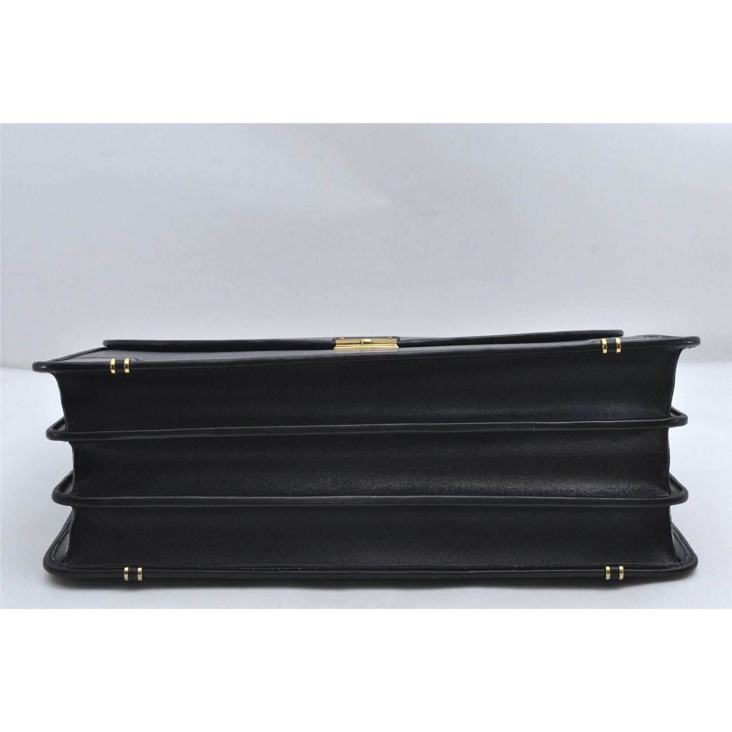 RARE, vintage, Gucci, 'Ophidia' style XL black leather, laptop/messenger/briefcase with a red & green Sherry stripe accent