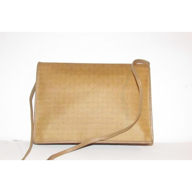 Fendi dark yellow Zucchino print two-way purse w FF trim