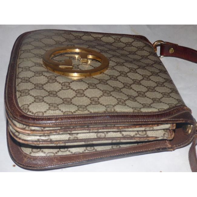 Gucci Brown Guccissima Print Leather Original Blondie Saddle Bag