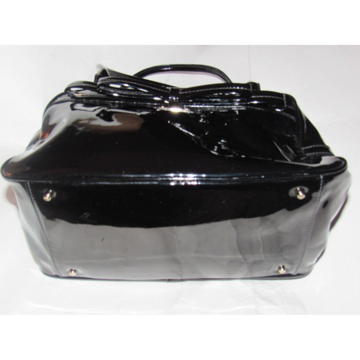 Kate Spade, unique, black patent leather, satchel style, boxy purse