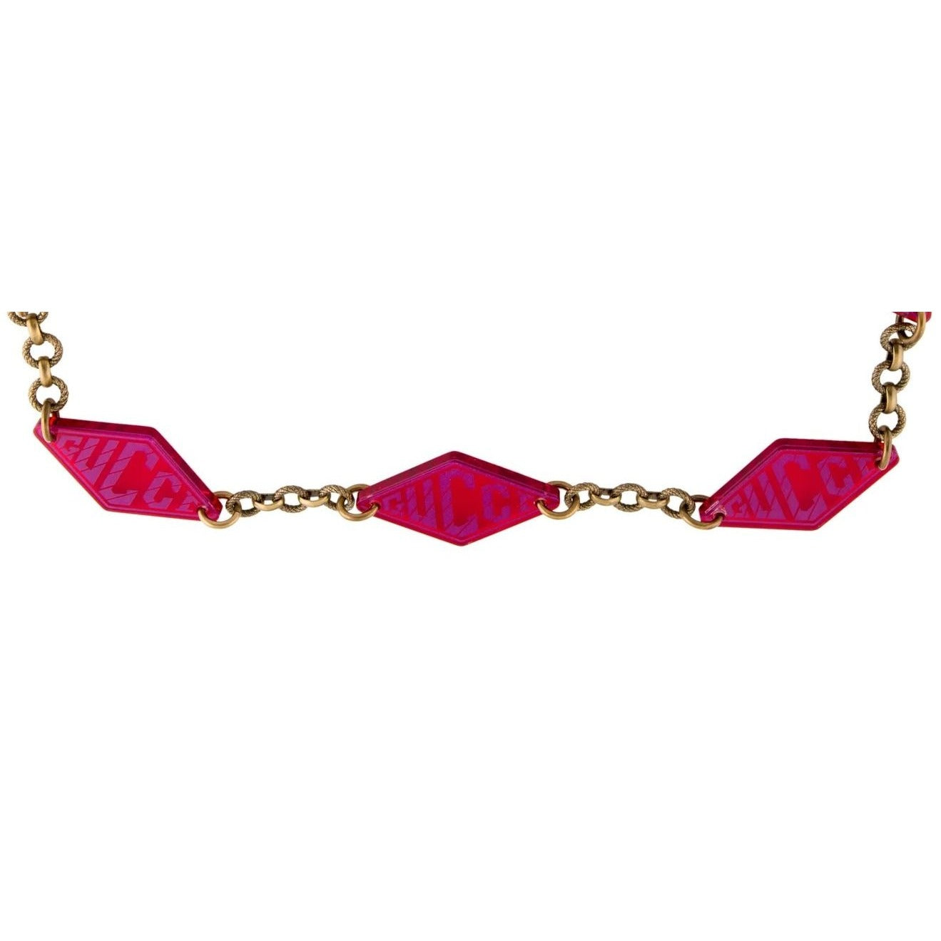 Gucci NEW Marmont gold chain & red Lucite belt - Alla Moda Vintage