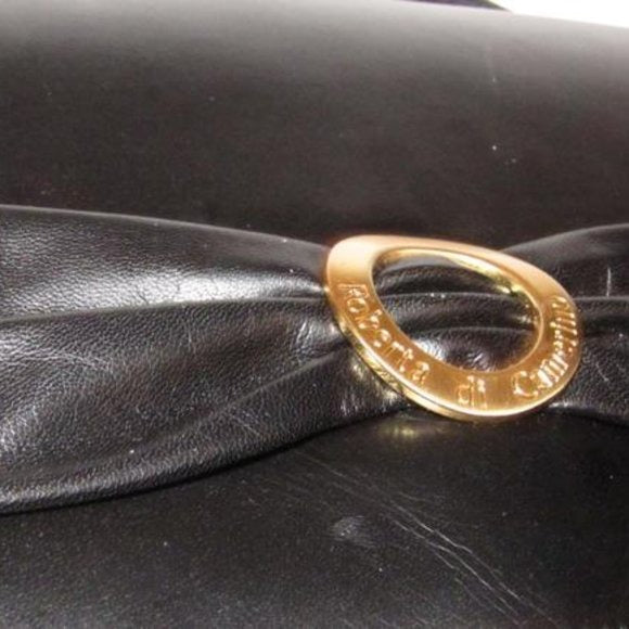 SOLD- Roberta Di Camerino Black Leather Cross Body w Bow