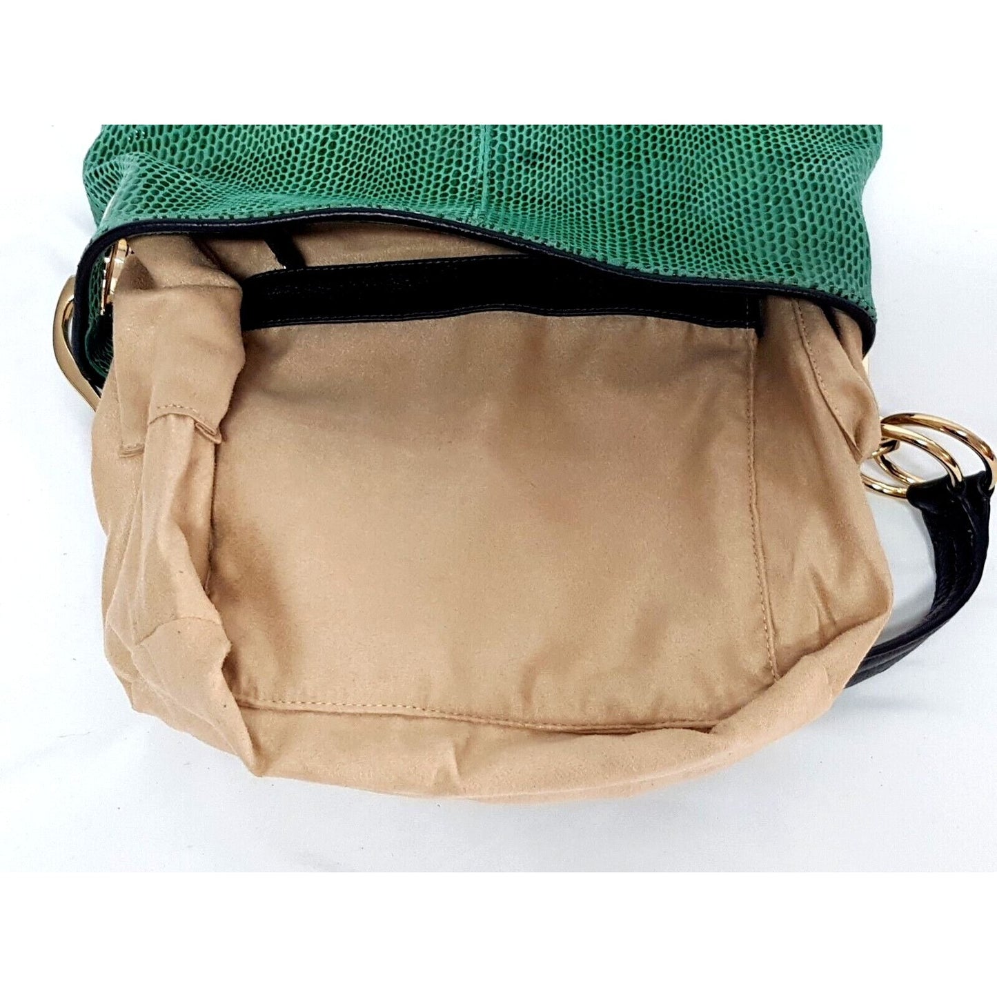 Jean- Pierre Klifa green lizard XL hobo w gold accents