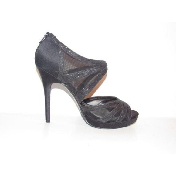Nina Black FEYLA Sparkly Straps w Mesh & Satin
