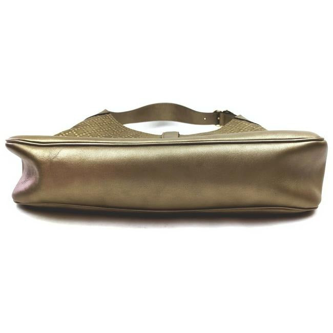 Gucci Metallic Gold Diamante Leather Jackie 1961 XL Hobo