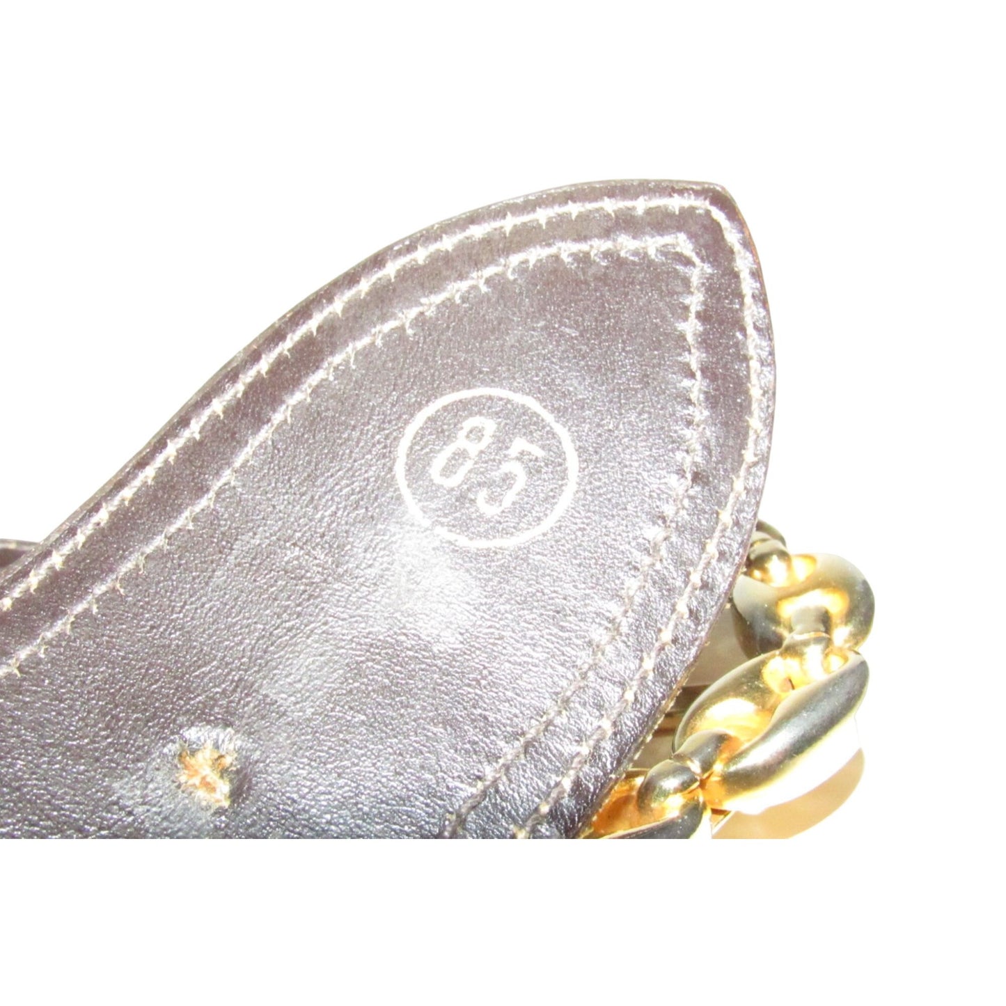 Early brown Guccissima leather belt w a gold Gucci link buckle