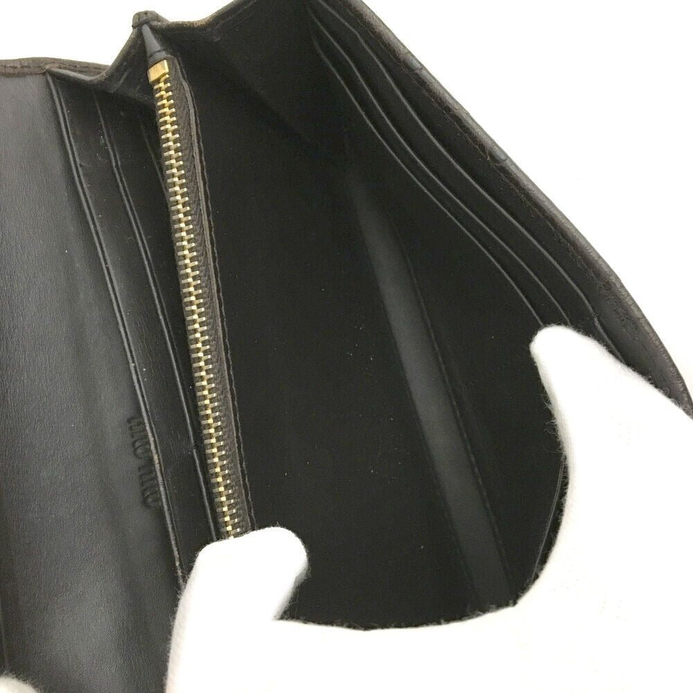 SALE- Miu Miu brown ostrich leather bi-fold style XL wallet
