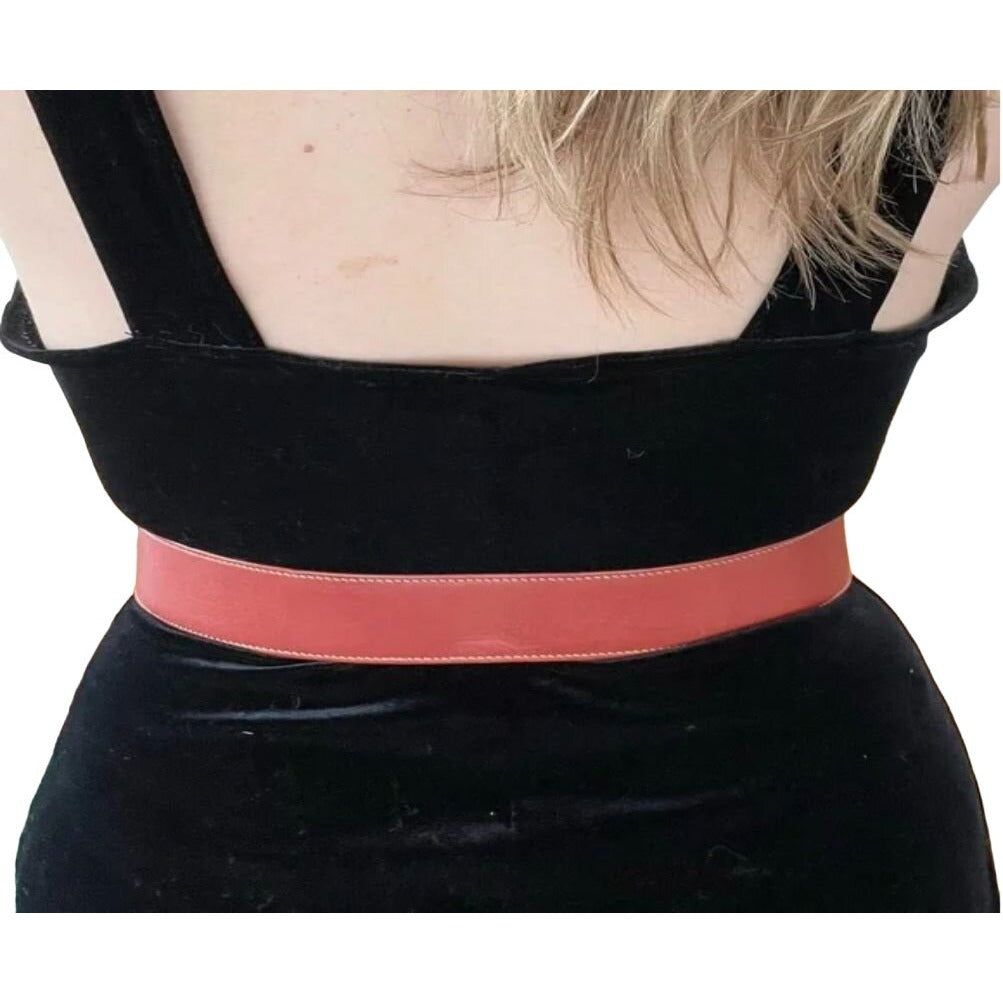 Gucci red leather belt w Gucci Interlocking GG logo buckle