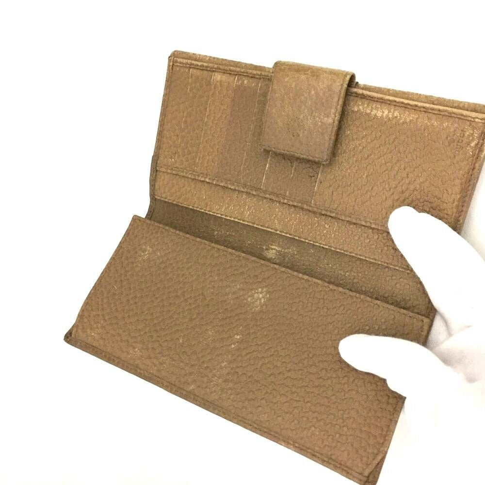 RARE, Gucci, Tom Ford era, textured camel leather XL continental bi-fold wallet with a gold Gucci logo clasp & lots of cards slots