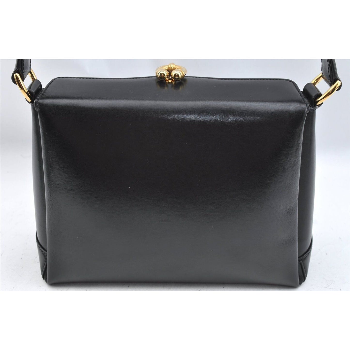 Tom Ford Gucci black leather Bamboo line two-way Kelly style bag