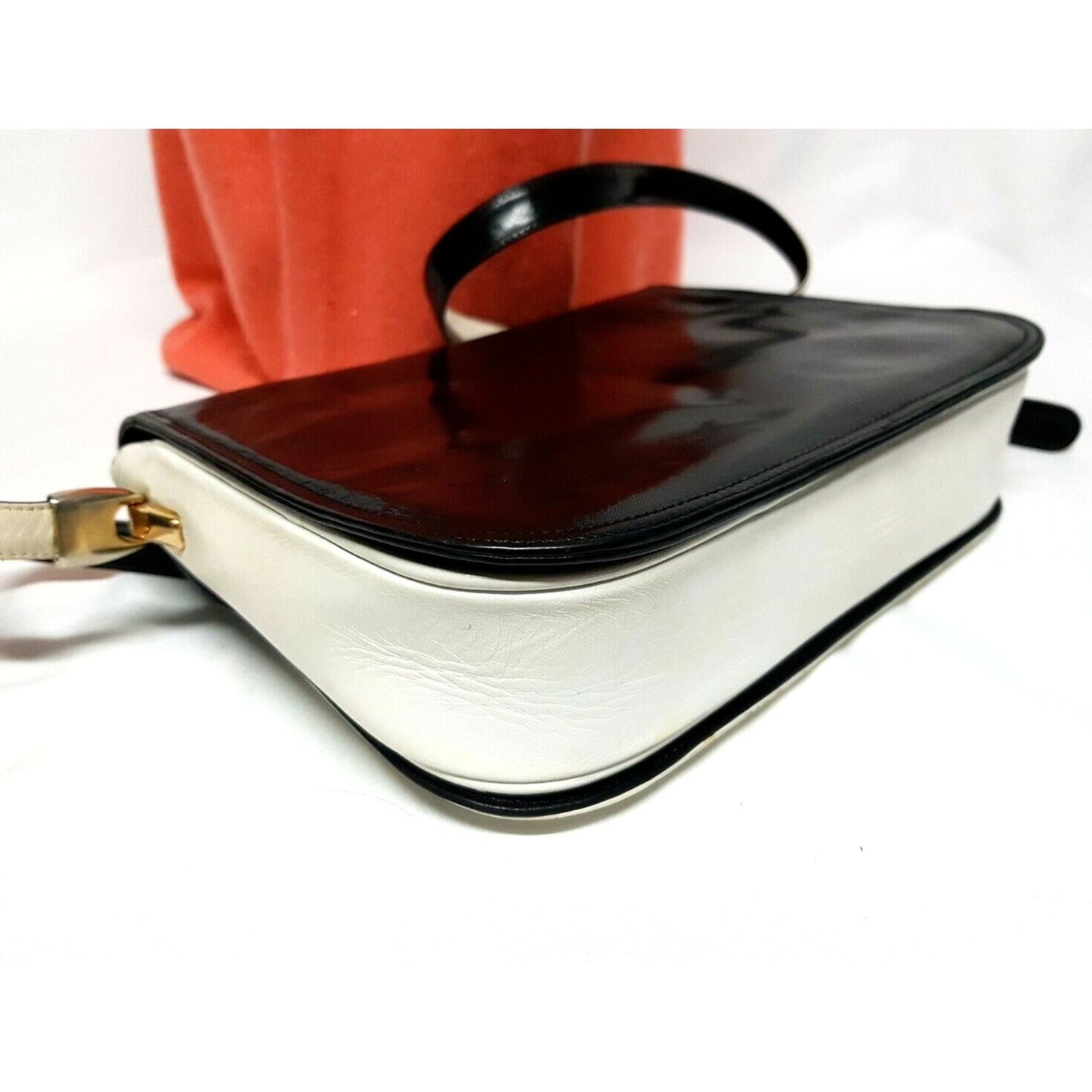 Bally black & white leather color block cross body