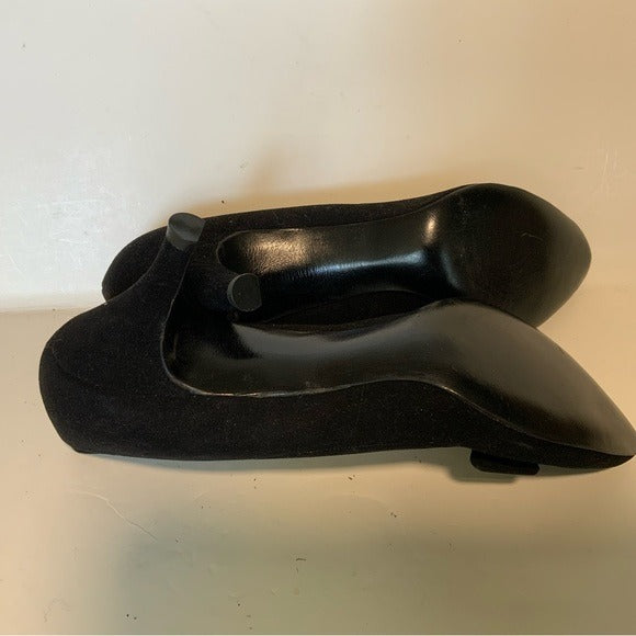 RETRO Naturalizer Black Suede Party Pumps Pointed Toe