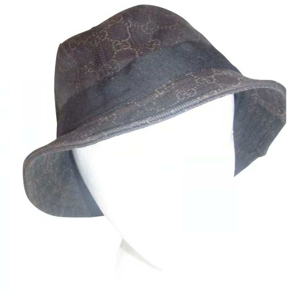 Gucci camel Guccissima print on brown Traditional Web Fedora