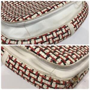 Gucci red white & blue intrecciatio leather XL hobo